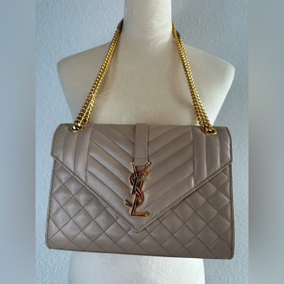 Saint Laurent Envelope Medium women bag in mix Maltese - Picture 8 of 14